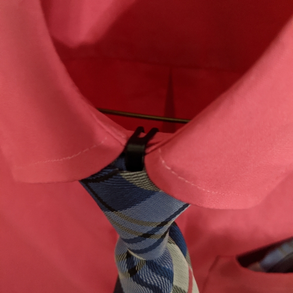 Pink Young Kings Button Up Shirt w/ Tie 8 - Picture 4 of 5